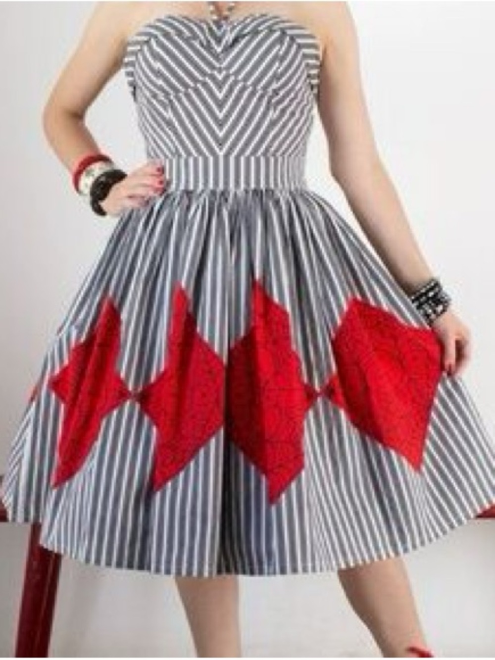 Red spiderweb Diamond Panel Skirt - Women's Skirt - Picture 4 of 5